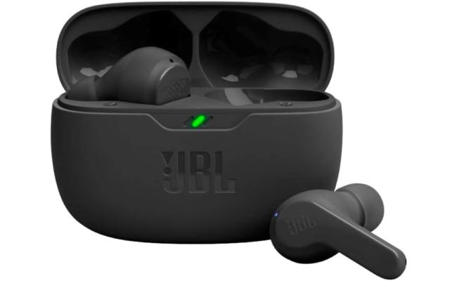 JBL Vibe Beam - True Wireless JBL Deep Bass Sound Earbuds, Bluetooth 5.2, Water & Dust Resistant, Hands-Free Call with Voice Aware, up to 32 Hours of Battery Life (Black)